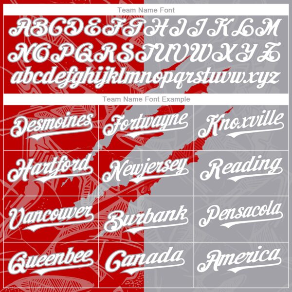 Custom Graffiti Pattern White Gray-Red 3D Scratch Authentic Baseball Jersey