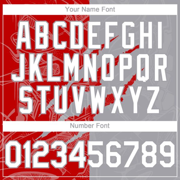 Custom Graffiti Pattern White Gray-Red 3D Scratch Authentic Baseball Jersey