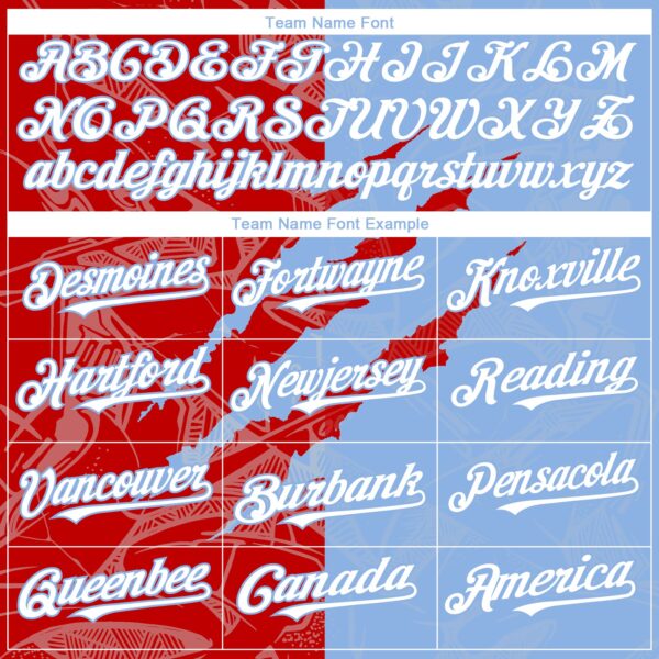 Custom Graffiti Pattern White Light Blue-Red 3D Scratch Authentic Baseball Jersey