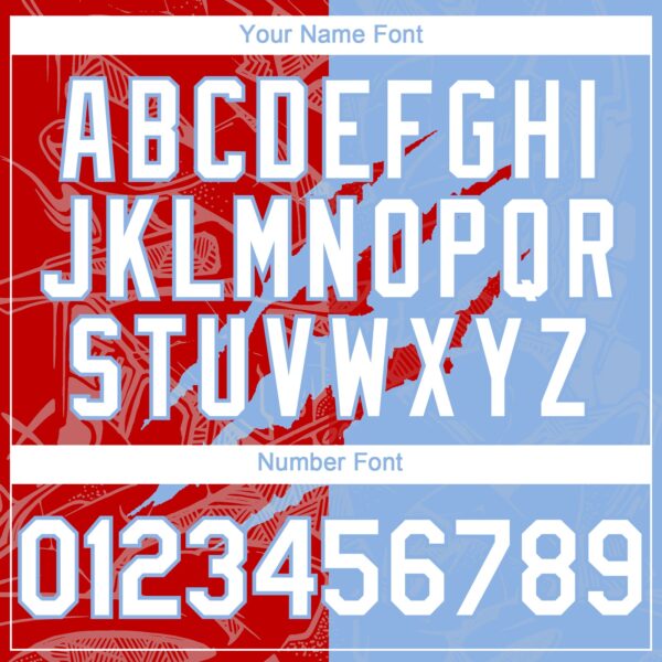 Custom Graffiti Pattern White Light Blue-Red 3D Scratch Authentic Baseball Jersey