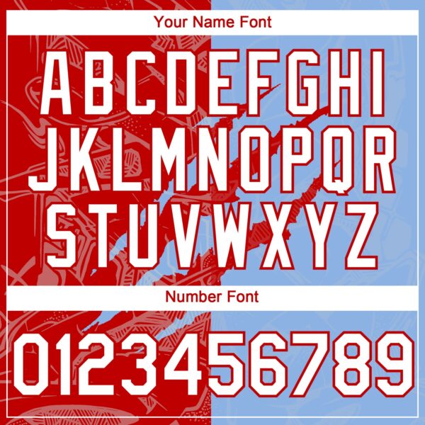 Custom Graffiti Pattern White Light Blue-Red 3D Scratch Authentic Baseball Jersey