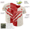 Custom Graffiti Pattern Red-Cream 3D Scratch Authentic Baseball Jersey