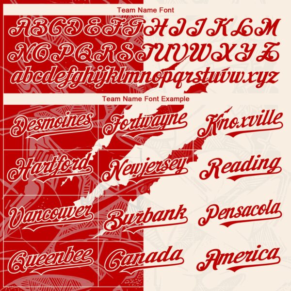 Custom Graffiti Pattern Red-Cream 3D Scratch Authentic Baseball Jersey