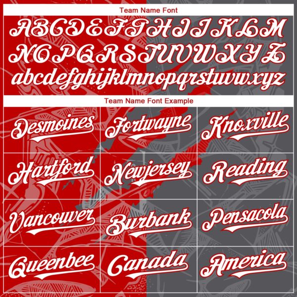 Custom Graffiti Pattern White Steel Gray-Red 3D Scratch Authentic Baseball Jersey