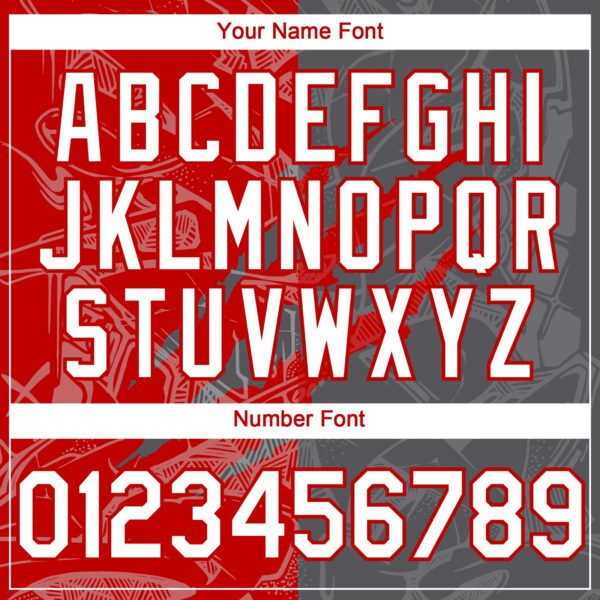 Custom Graffiti Pattern White Steel Gray-Red 3D Scratch Authentic Baseball Jersey