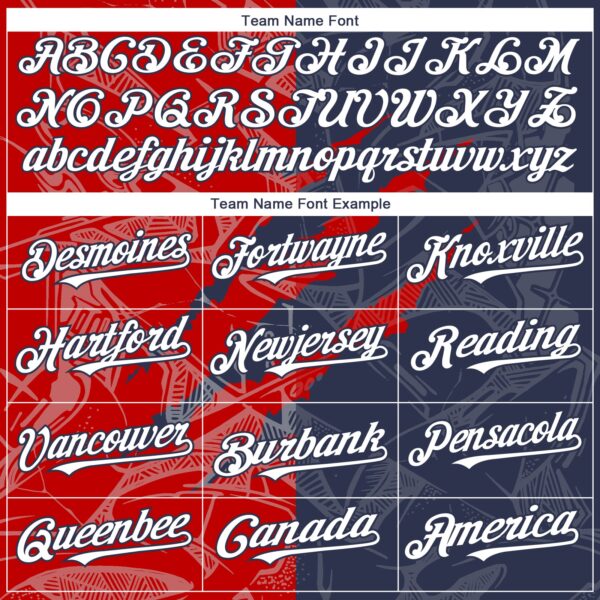 Custom Graffiti Pattern White Navy-Red 3D Scratch Authentic Baseball Jersey