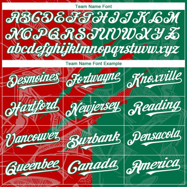 Custom Graffiti Pattern White Kelly Green-Red 3D Scratch Authentic Baseball Jersey