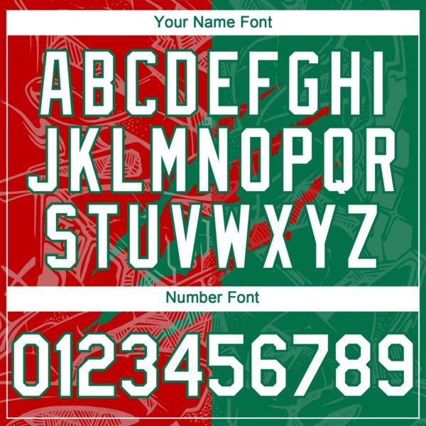 Custom Graffiti Pattern White Kelly Green-Red 3D Scratch Authentic Baseball Jersey