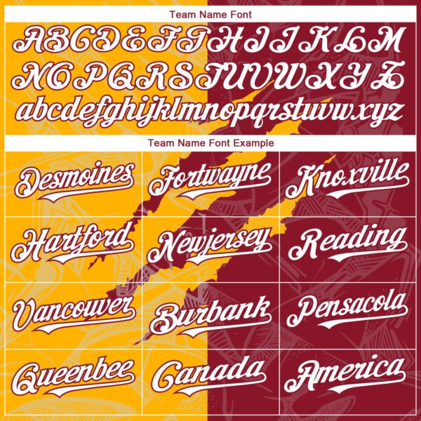 Custom Graffiti Pattern White Crimson-Gold 3D Scratch Authentic Baseball Jersey