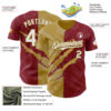 Custom Graffiti Pattern White Crimson-Old Gold 3D Scratch Authentic Baseball Jersey