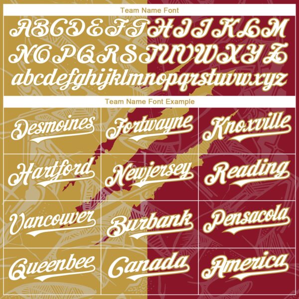 Custom Graffiti Pattern White Crimson-Old Gold 3D Scratch Authentic Baseball Jersey