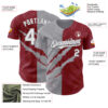 Custom Graffiti Pattern White Crimson-Gray 3D Scratch Authentic Baseball Jersey