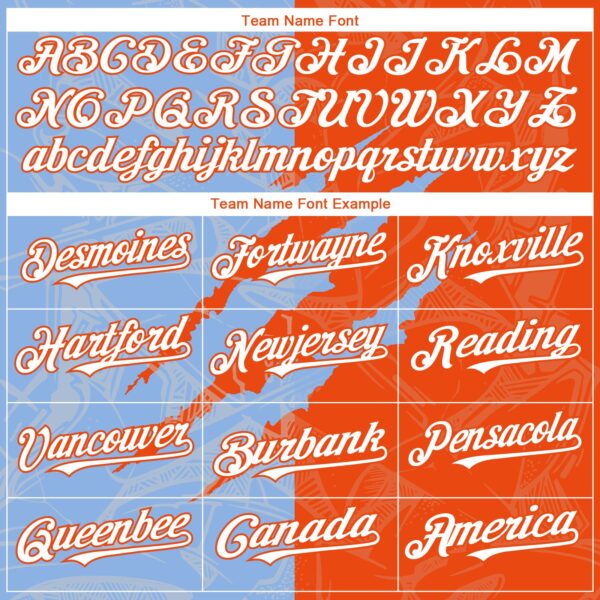 Custom Graffiti Pattern White Orange-Light Blue 3D Scratch Authentic Baseball Jersey