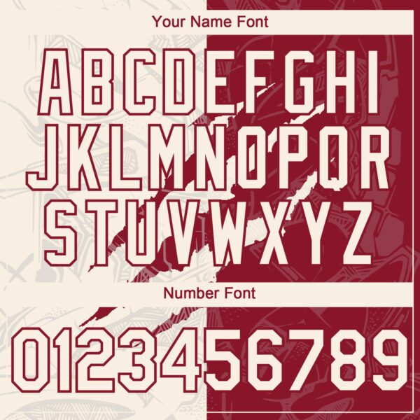 Custom Graffiti Pattern Cream-Crimson 3D Scratch Authentic Baseball Jersey