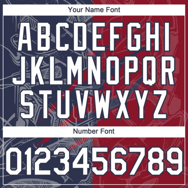 Custom Graffiti Pattern White Navy-Crimson 3D Scratch Authentic Baseball Jersey