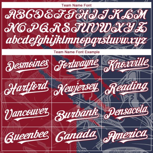 Custom Graffiti Pattern White Navy-Crimson 3D Scratch Authentic Baseball Jersey