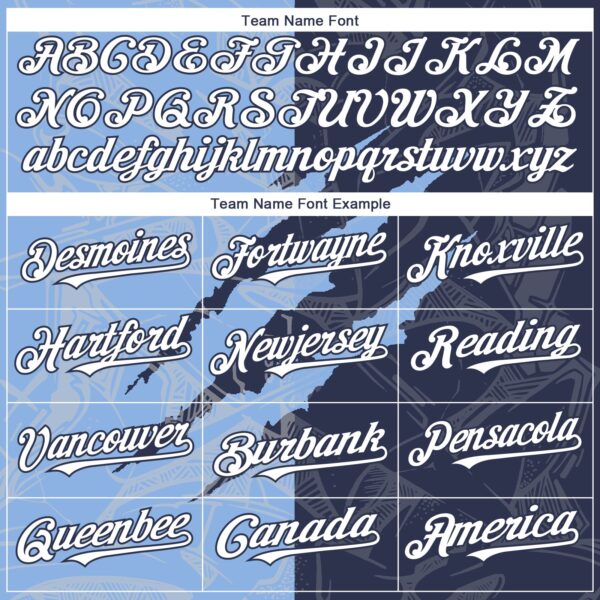 Custom Graffiti Pattern White Navy-Light Blue 3D Scratch Authentic Baseball Jersey