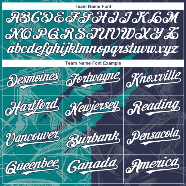 Custom Graffiti Pattern White Navy-Teal 3D Scratch Authentic Baseball Jersey