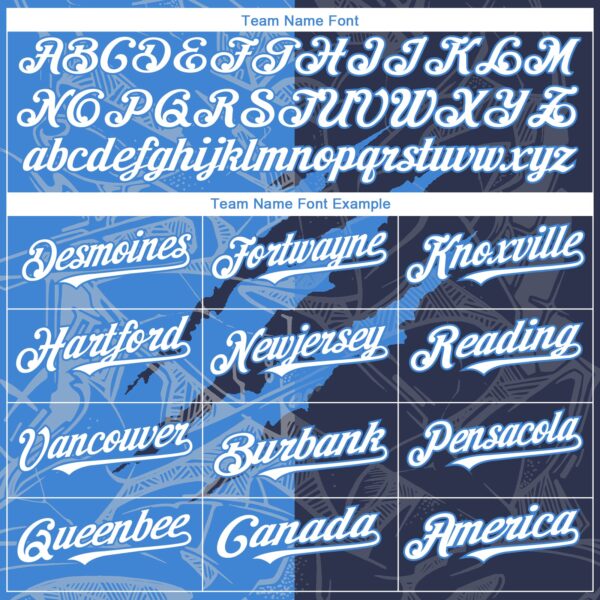 Custom Graffiti Pattern White Navy-Electric Blue 3D Scratch Authentic Baseball Jersey