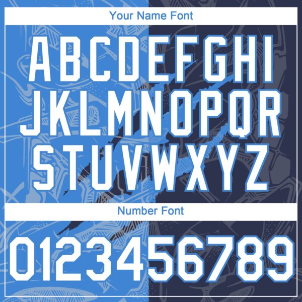 Custom Graffiti Pattern White Navy-Electric Blue 3D Scratch Authentic Baseball Jersey