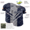 Custom Graffiti Pattern Navy-Gray 3D Scratch Authentic Baseball Jersey