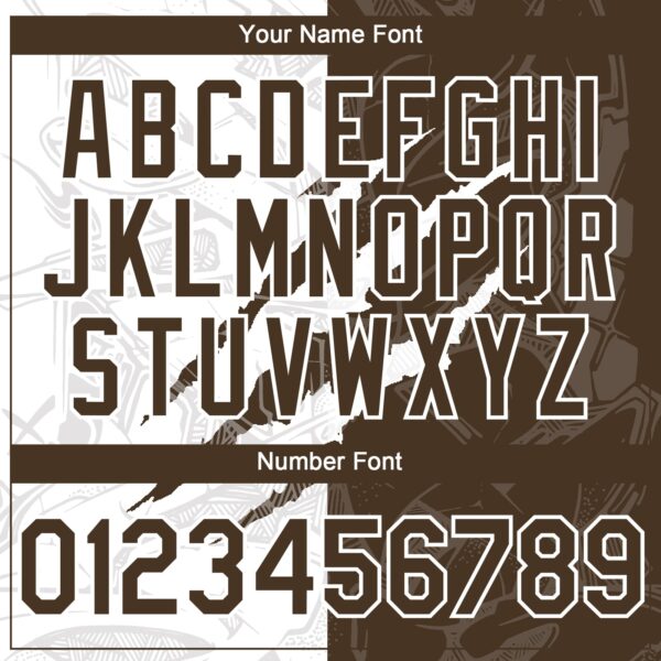 Custom Graffiti Pattern Brown-White 3D Scratch Authentic Baseball Jersey