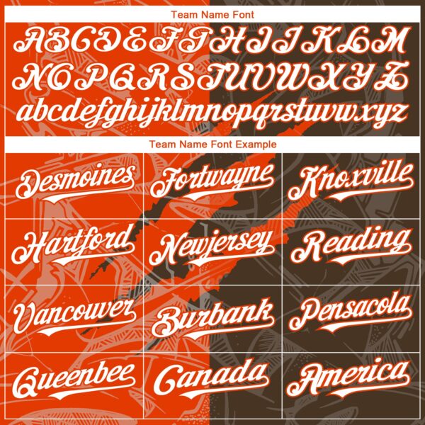 Custom Graffiti Pattern White Brown-Orange 3D Scratch Authentic Baseball Jersey