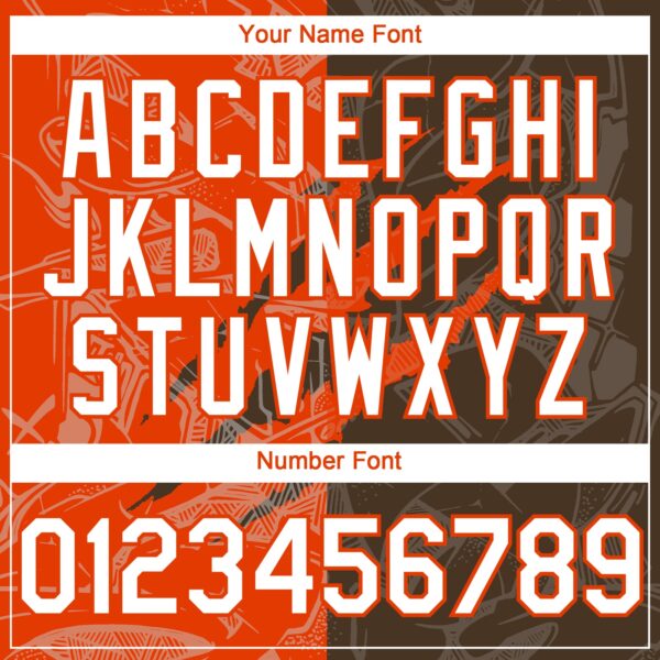 Custom Graffiti Pattern White Brown-Orange 3D Scratch Authentic Baseball Jersey