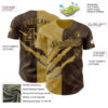 Custom Graffiti Pattern Brown-Old Gold 3D Scratch Authentic Baseball Jersey
