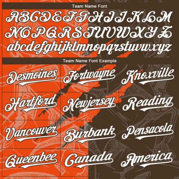 Custom Graffiti Pattern White Brown-Orange 3D Scratch Authentic Baseball Jersey