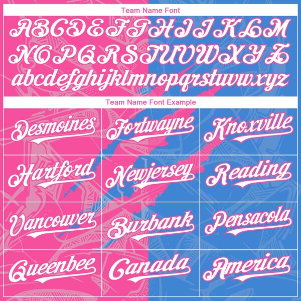 Custom Graffiti Pattern White Electric Blue-Pink 3D Scratch Authentic Baseball Jersey