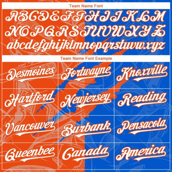 Custom Graffiti Pattern White Thunder Blue-Orange 3D Scratch Authentic Baseball Jersey