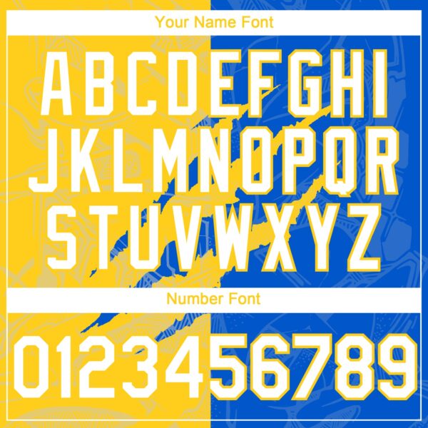 Custom Graffiti Pattern White Thunder Blue-Yellow 3D Scratch Authentic Baseball Jersey