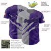 Custom Graffiti Pattern Purple Gray-Black 3D Scratch Authentic Baseball Jersey