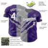 Custom Graffiti Pattern White Purple-Gray 3D Scratch Authentic Baseball Jersey