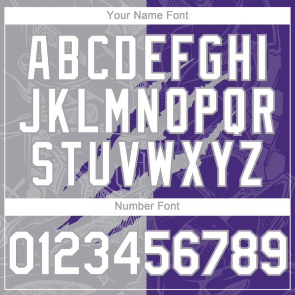 Custom Graffiti Pattern White Purple-Gray 3D Scratch Authentic Baseball Jersey