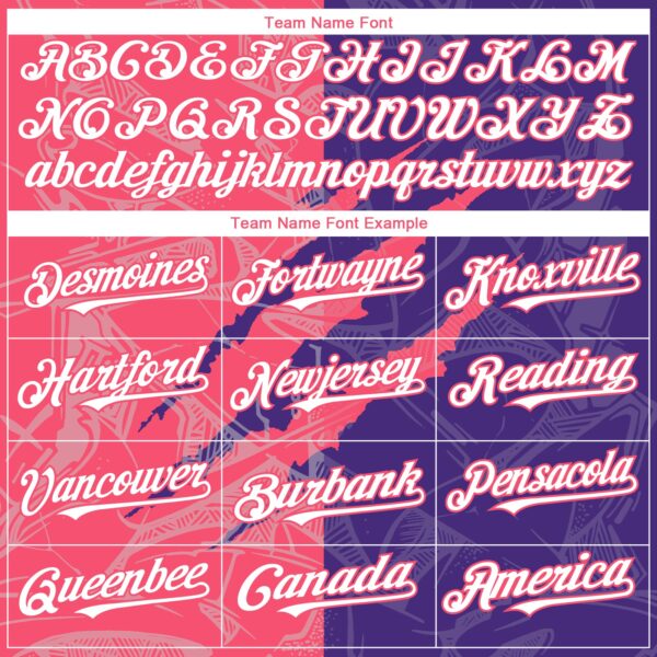 Custom Graffiti Pattern White Purple-Neon Pink 3D Scratch Authentic Baseball Jersey