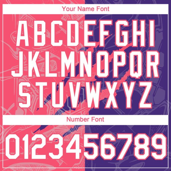 Custom Graffiti Pattern White Purple-Neon Pink 3D Scratch Authentic Baseball Jersey