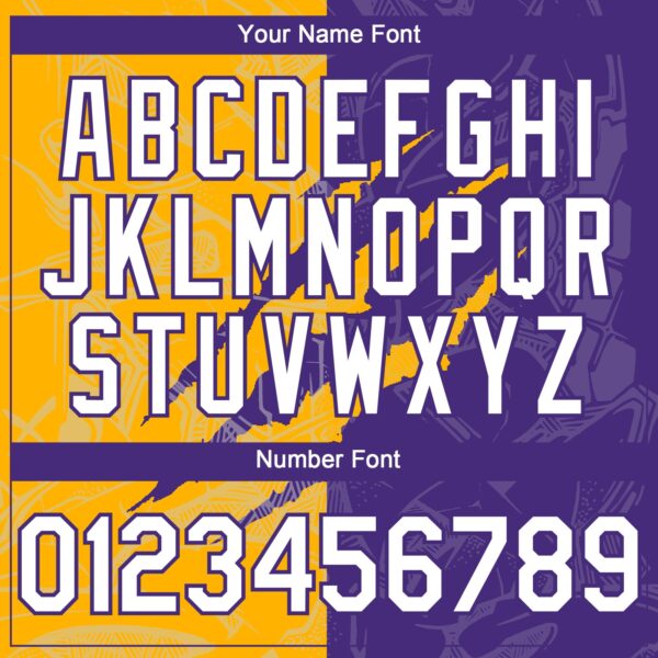 Custom Graffiti Pattern White Purple-Gold 3D Scratch Authentic Baseball Jersey