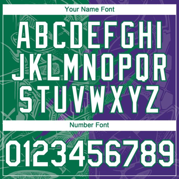 Custom Graffiti Pattern White Purple-Kelly Green 3D Scratch Authentic Baseball Jersey