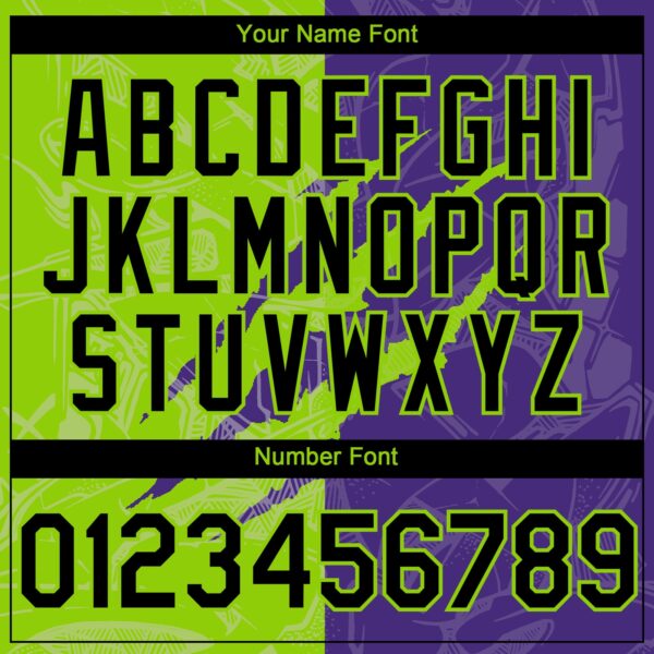 Custom Graffiti Pattern Black Purple-Neon Green 3D Scratch Authentic Baseball Jersey