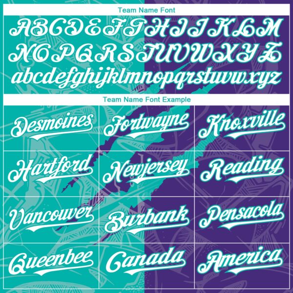 Custom Graffiti Pattern White Purple-Aqua 3D Scratch Authentic Baseball Jersey
