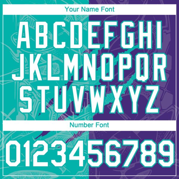 Custom Graffiti Pattern White Purple-Aqua 3D Scratch Authentic Baseball Jersey