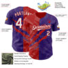 Custom Graffiti Pattern White Purple-Red 3D Scratch Authentic Baseball Jersey