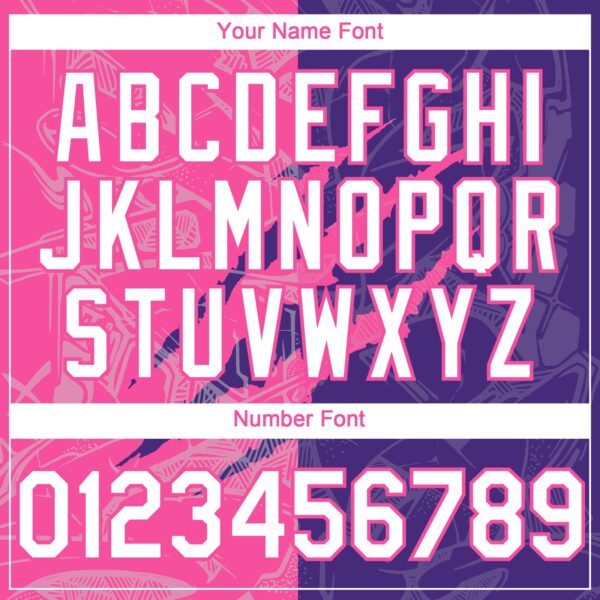 Custom Graffiti Pattern White Purple-Pink 3D Scratch Authentic Baseball Jersey