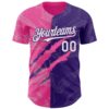 Custom Graffiti Pattern White Purple-Pink 3D Scratch Authentic Baseball Jersey