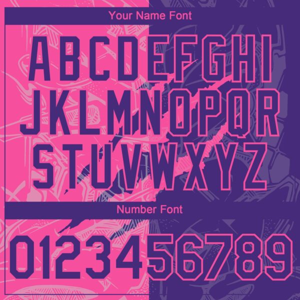 Custom Graffiti Pattern Purple-Pink 3D Scratch Authentic Baseball Jersey