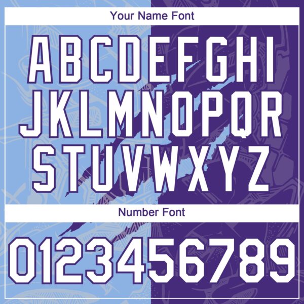 Custom Graffiti Pattern White Purple-Light Blue 3D Scratch Authentic Baseball Jersey