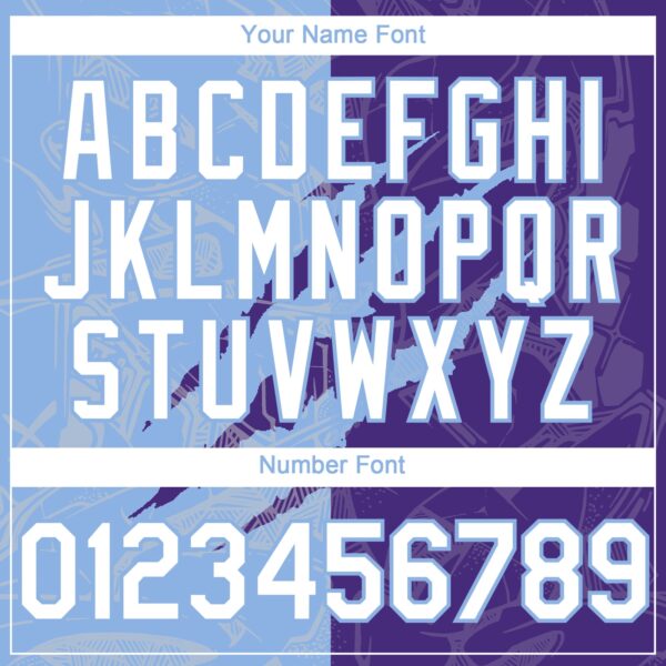 Custom Graffiti Pattern White Purple-Light Blue 3D Scratch Authentic Baseball Jersey