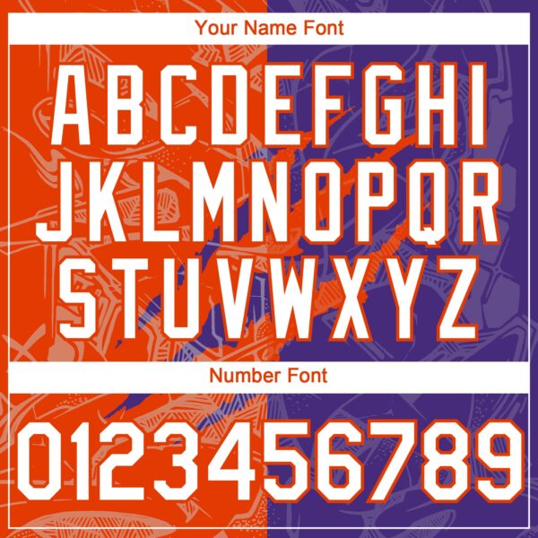 Custom Graffiti Pattern White Purple-Orange 3D Scratch Authentic Baseball Jersey